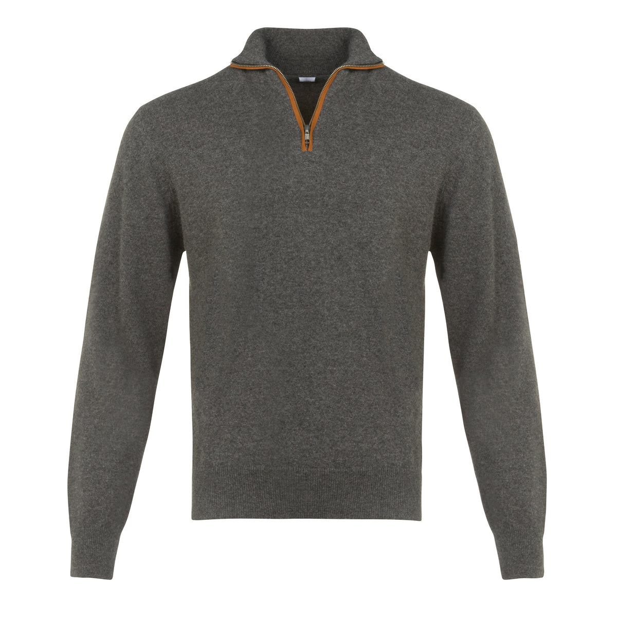 Cashmere Half Zip with Leather Trim – Kenmare Cashmere