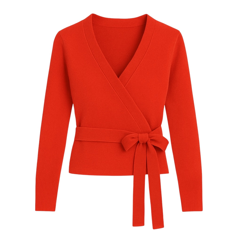 Ballet Wrap Cardigan in Seville Orange