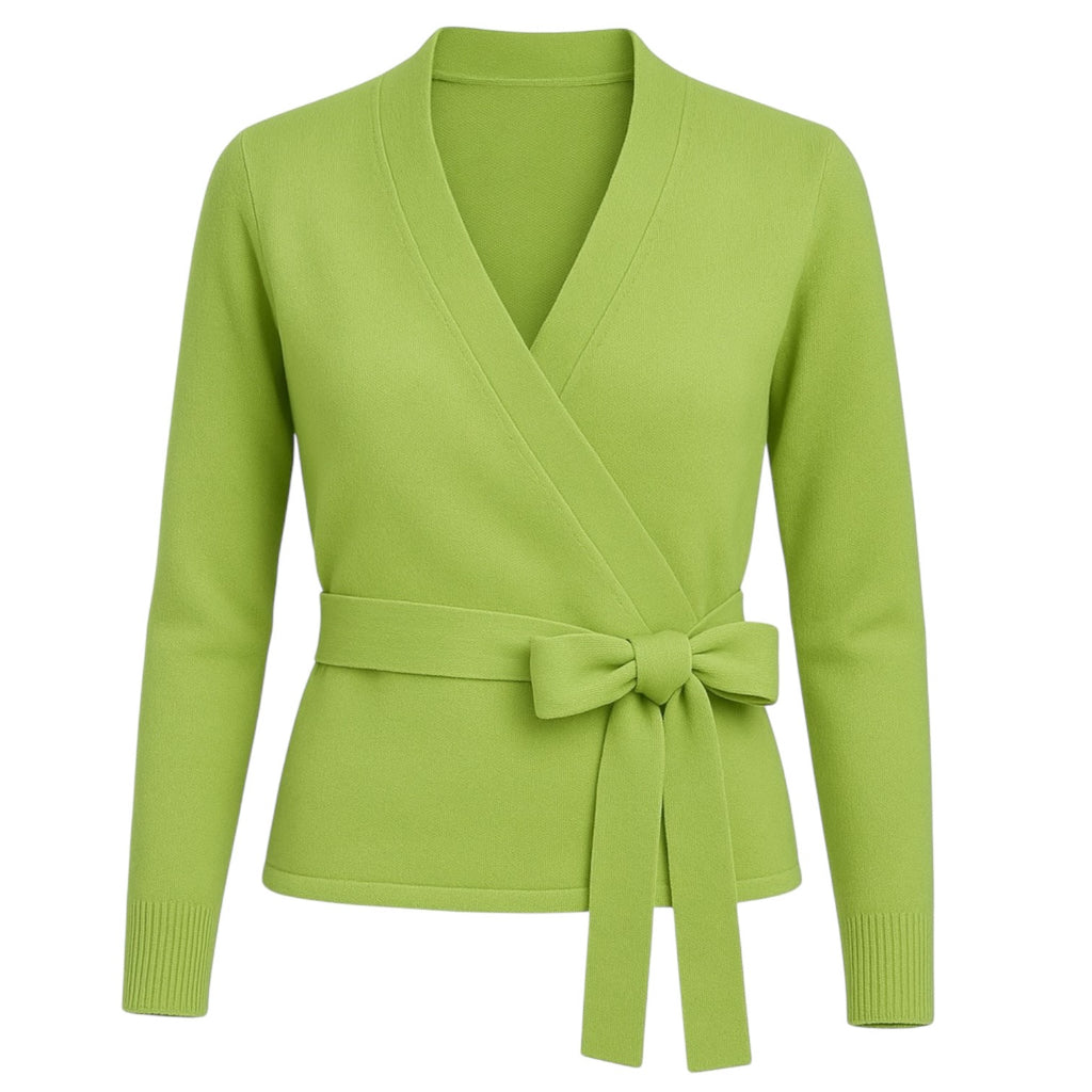 Ballet Wrap Cardigan in Lime Green