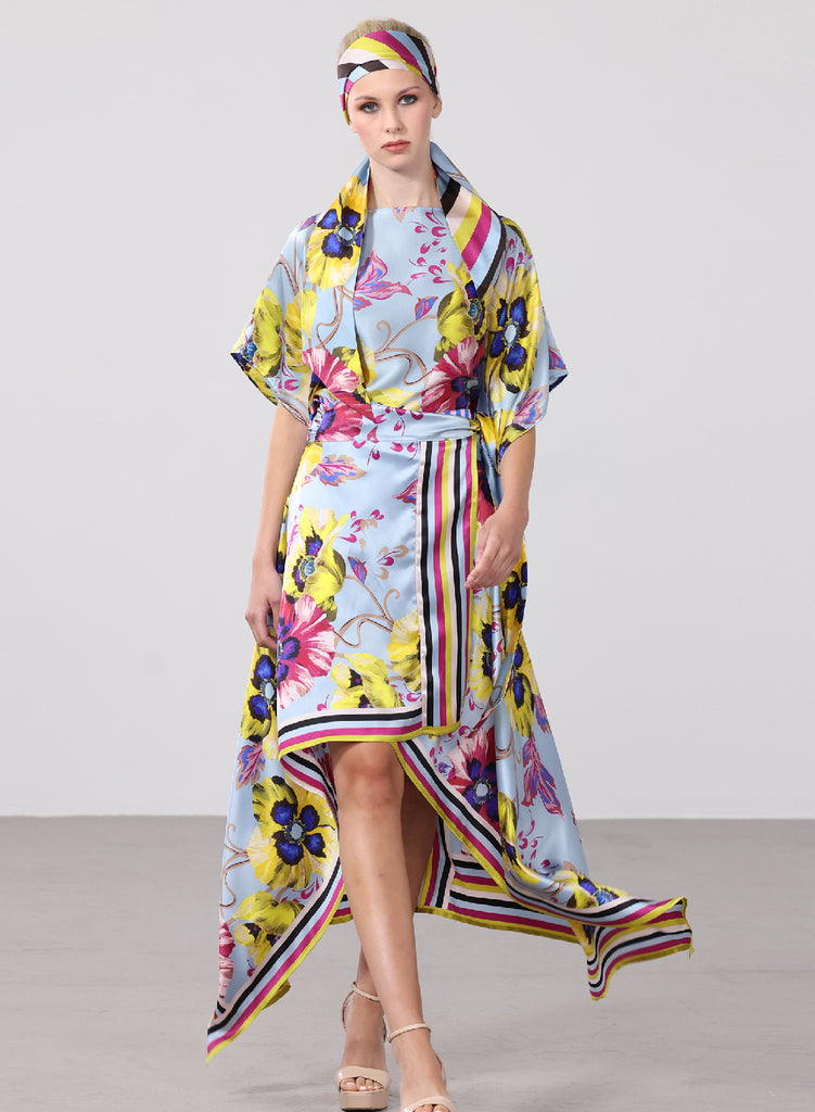 Eden Sky Wrap Silk Skirt - Caroline Duffy