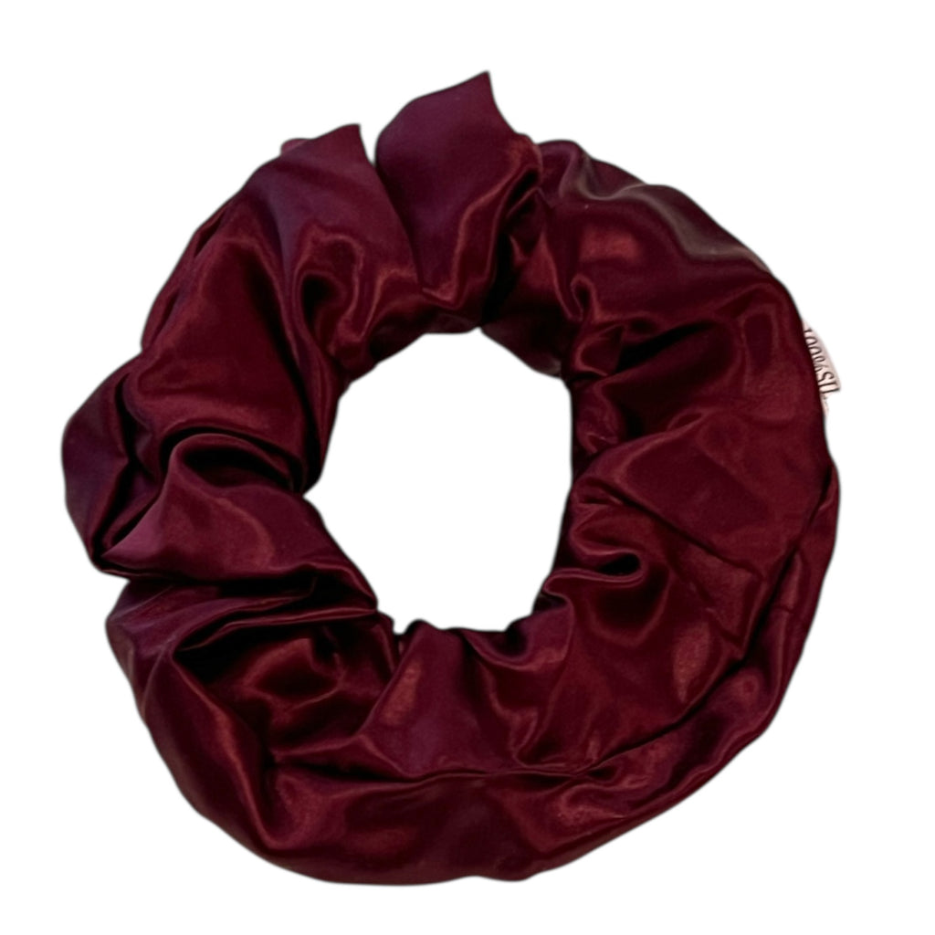100% Mulberry Silk Scrunchie - Burgundy