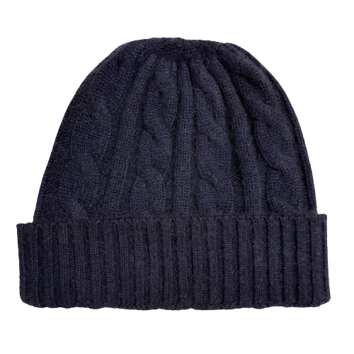 Navy Cashmere Beanie Kenmare Cashmere