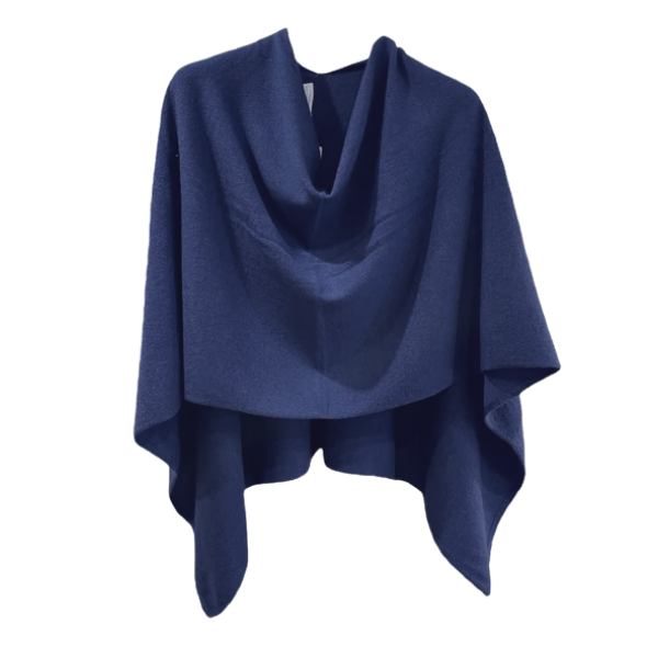 Navy cashmere ladies poncho