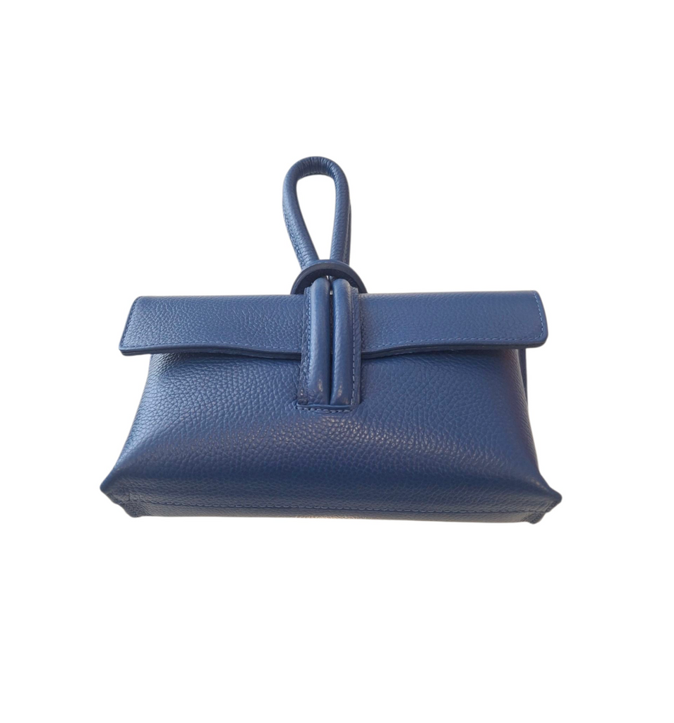 Opzione Leather Clutch in Sapphire Blue