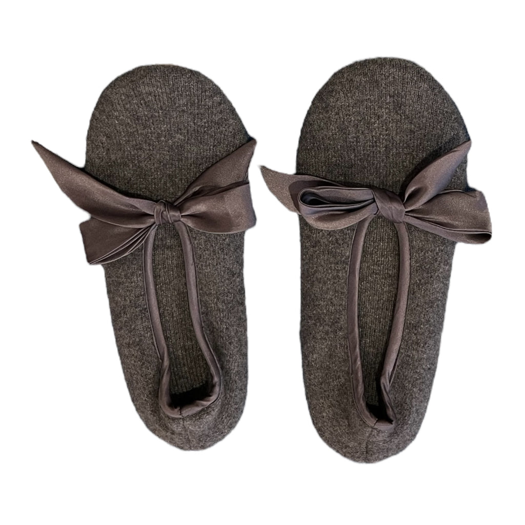 Cashmere Slippers Charcoal