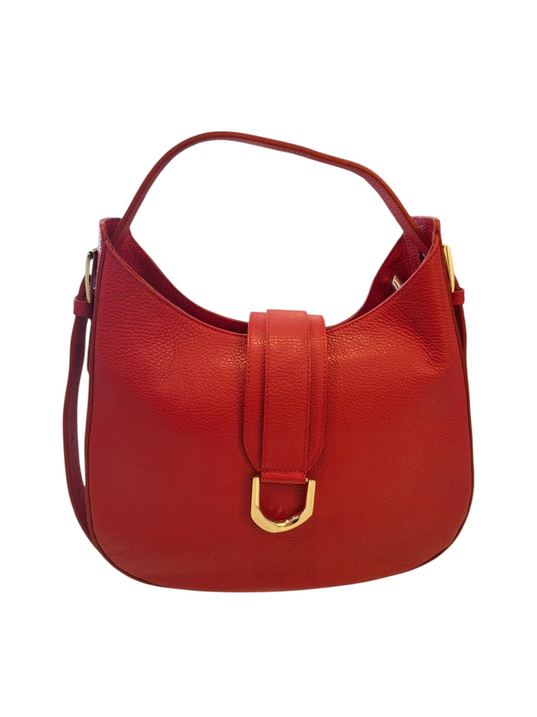 Regolabile Leather Tote in Cherry Red