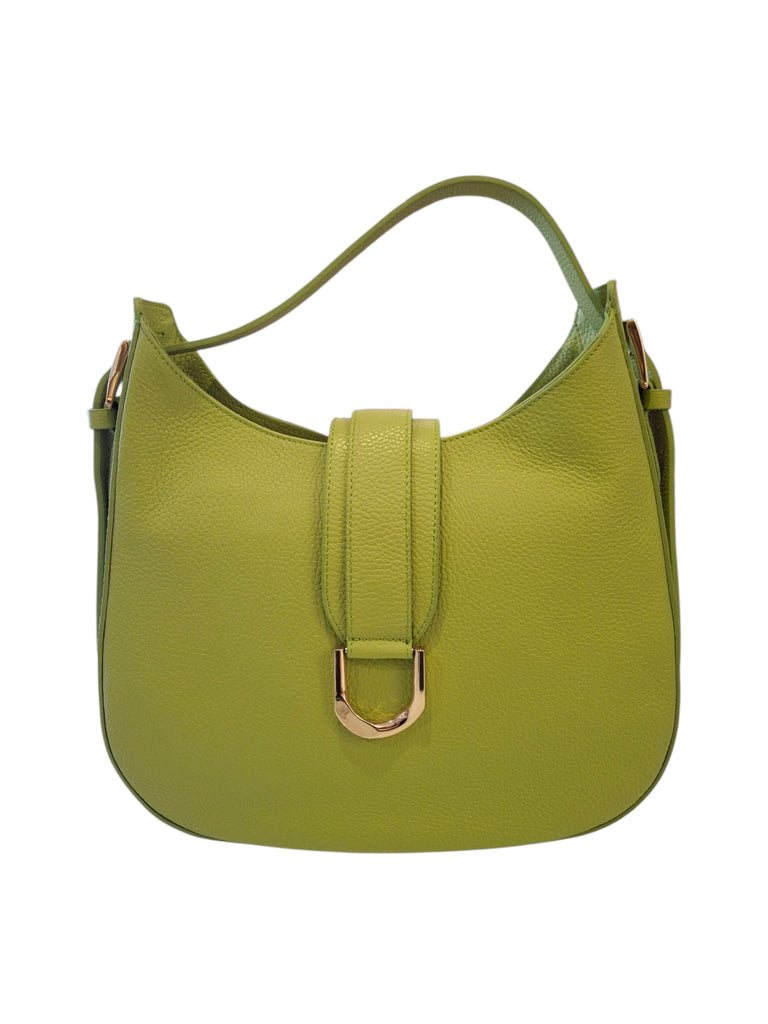 Regolabile Leather Tote in Lime Green