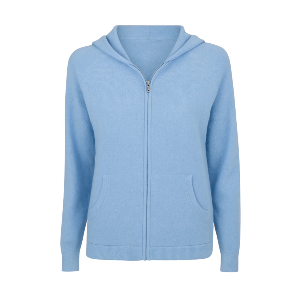 Cashmere Hoodie in Baby Blue