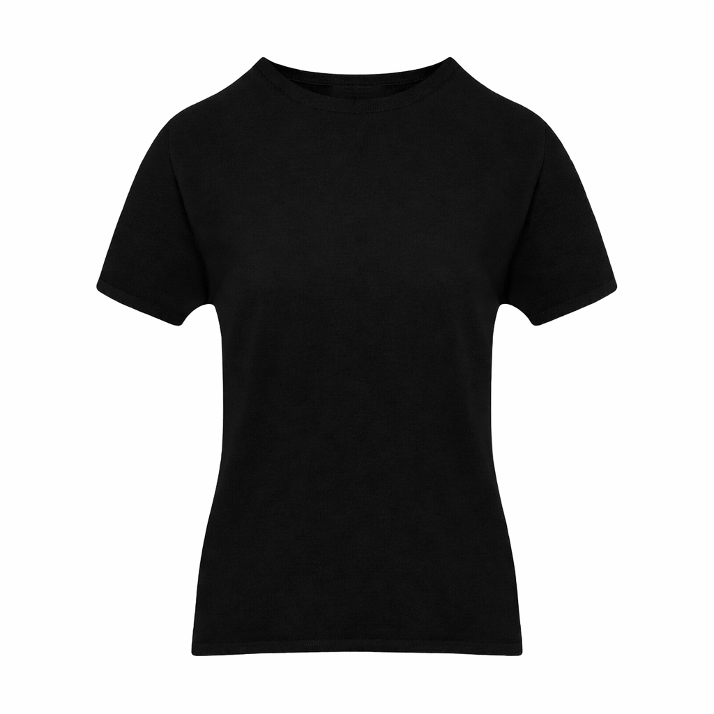Black 100% Pure Cashmere Crew Neck T-Shirt by Kenmare Cashmere
