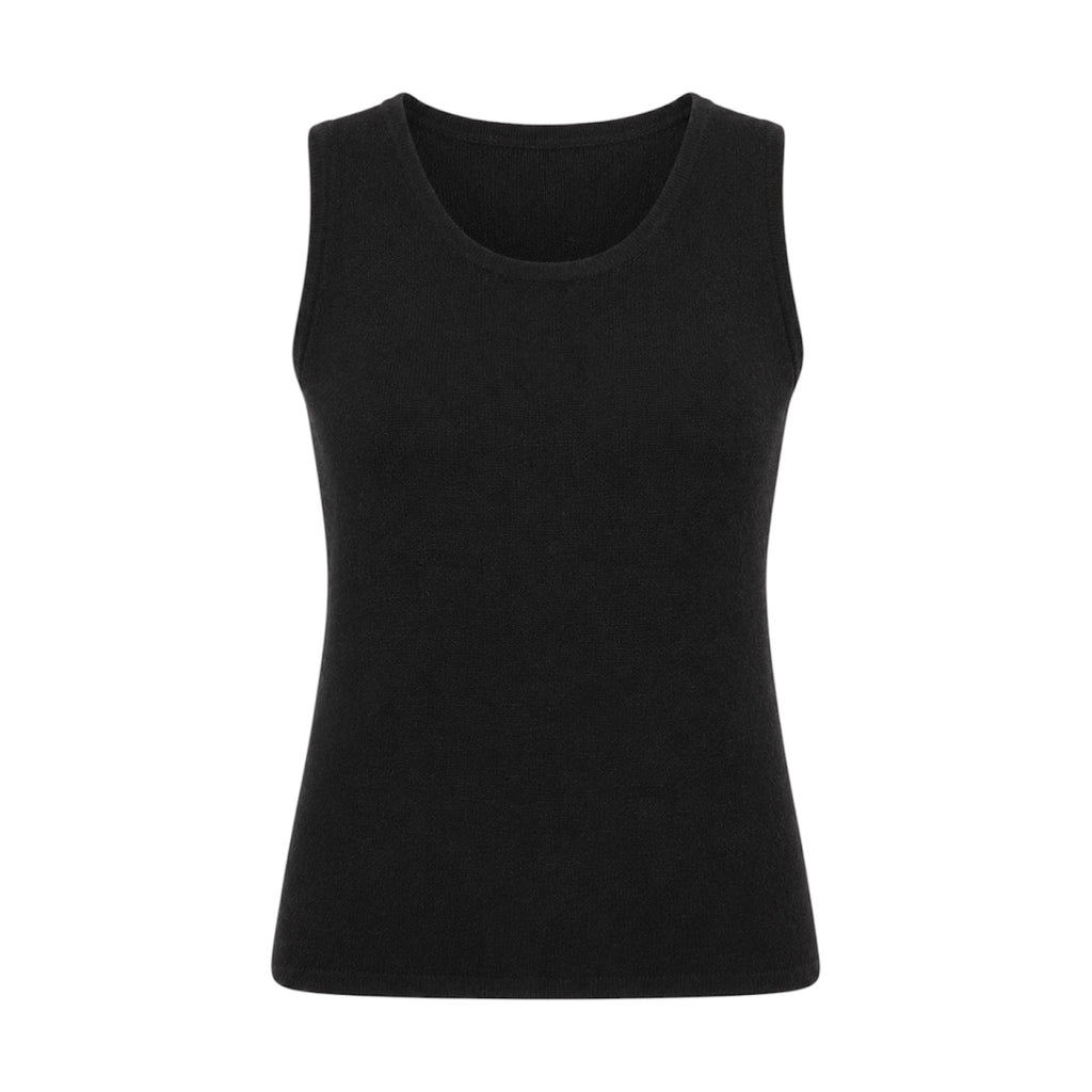 Black 100% Pure Cashmere Sleeveless Vest by Kenmare Cashmere