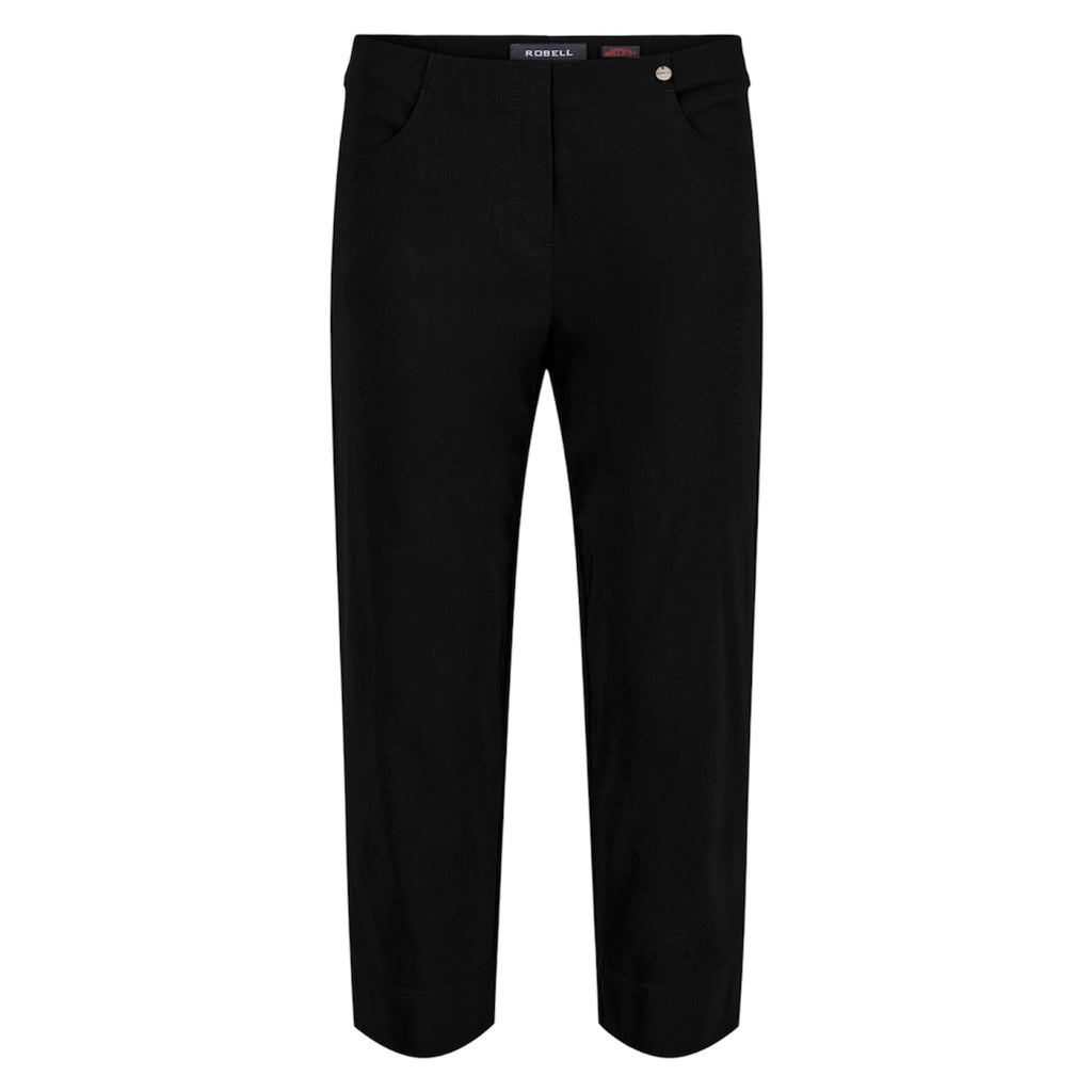 Black Bella 3/4 Length Capris with Front and Back Pockets by Robell