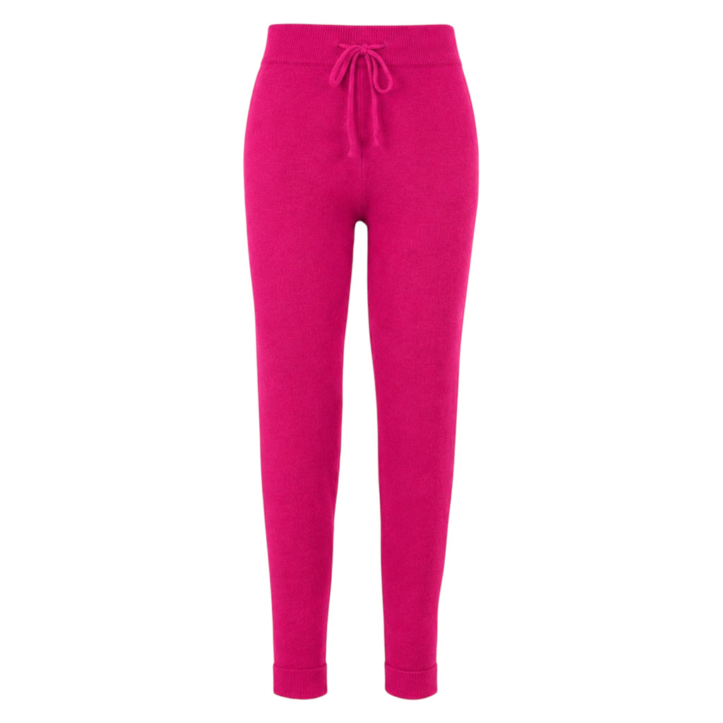 Bright Pink 100% Pure Cashmere Joggers by Kenmare Cashmere 