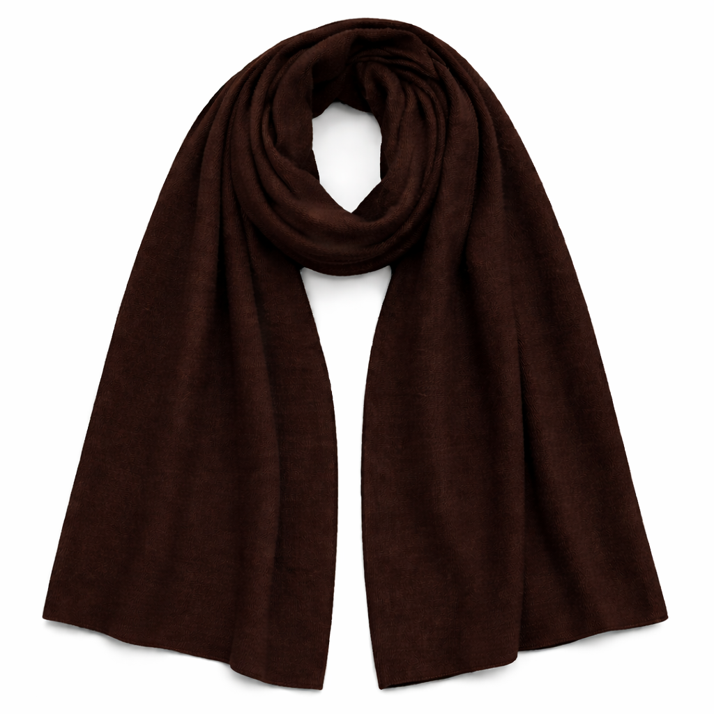 Chocolate Brown 100% Pure Cashmere XL Travel Wrap by Kenmare Cashmere