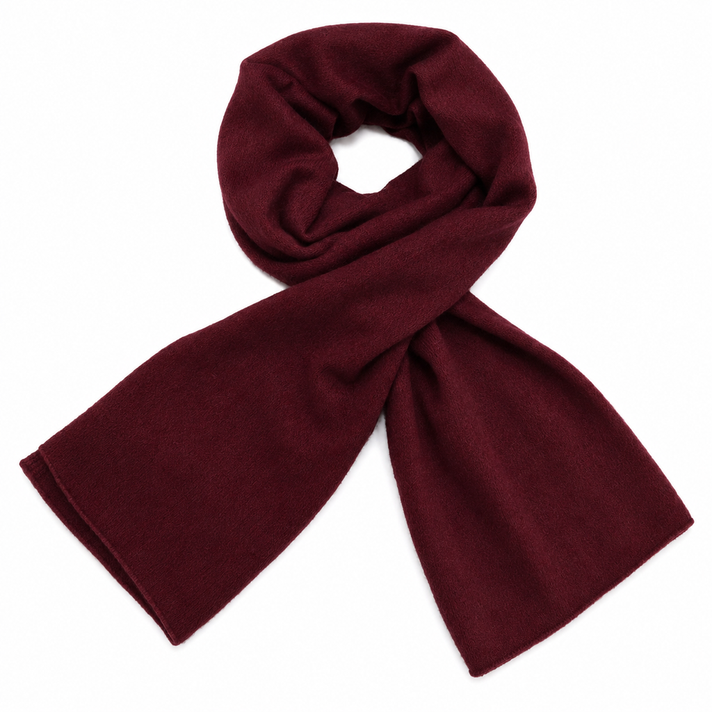 Burgundy 100% Pure Cashmere Scarf by Kenmare Cashmere