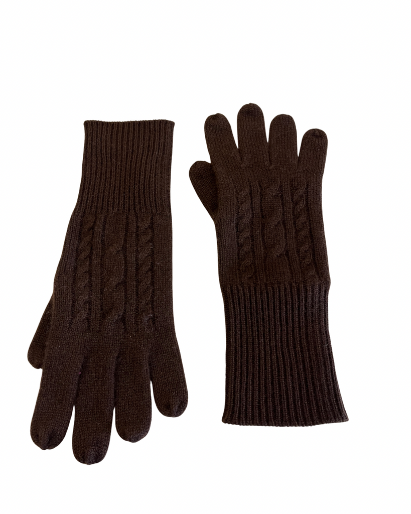 Cashmere Gloves in Chocolate Brown