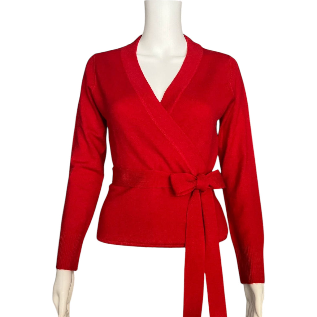 Ballet Wrap Cardigan in Red