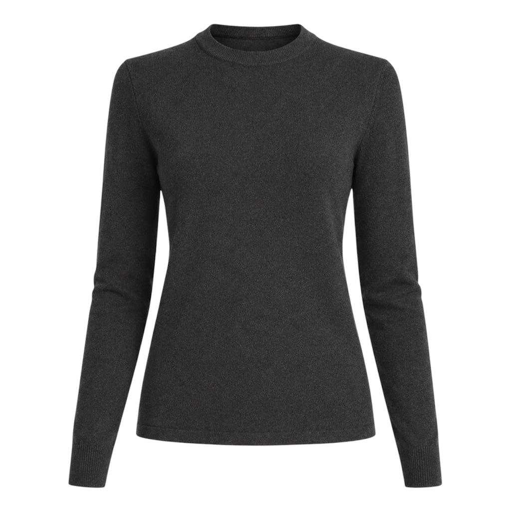Dark Grey 100% Pure Cashmere Crew Neck by Kenmare Cashmere