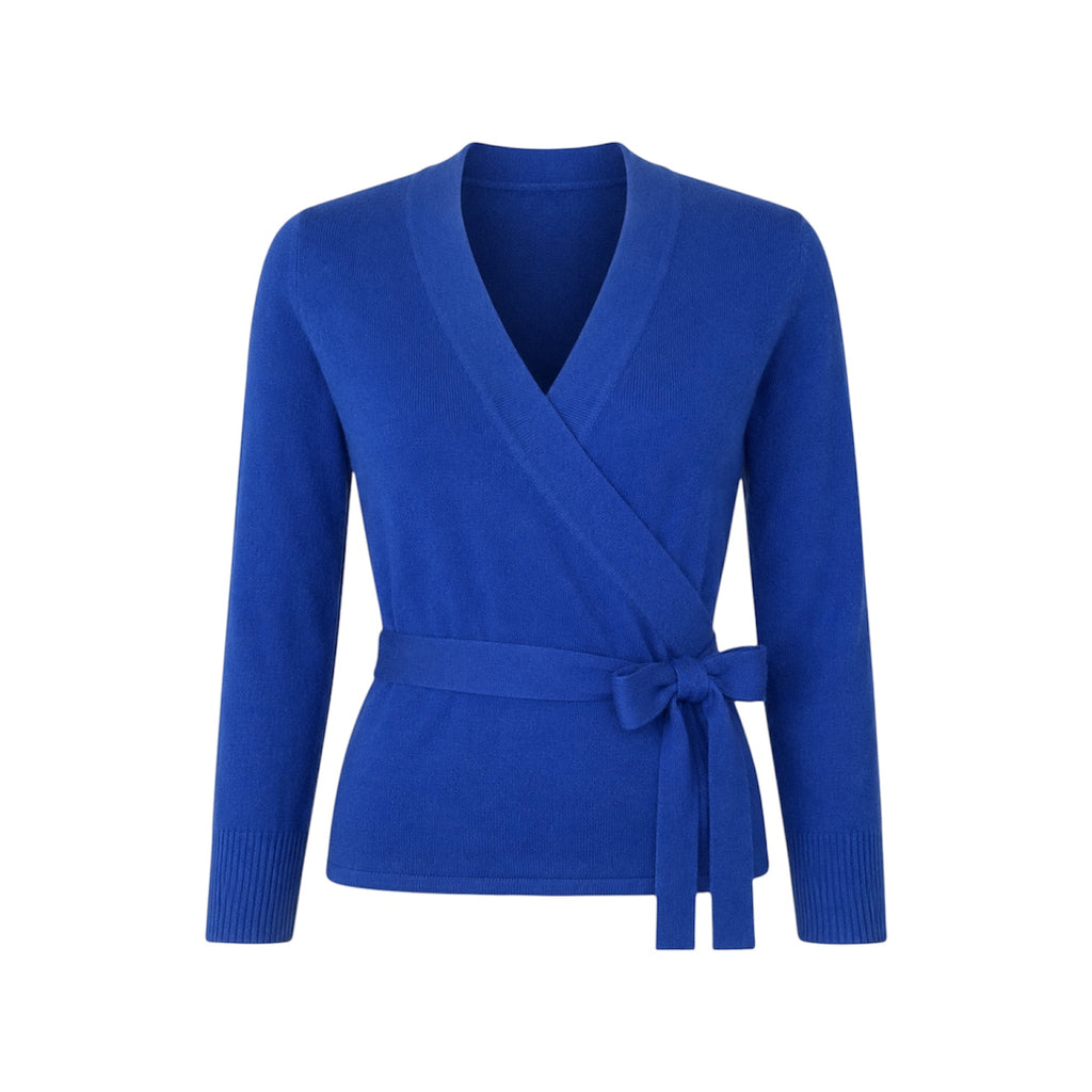 Cobalt Blue Ballet Wrap Cardigan by Kenmare Cashmere