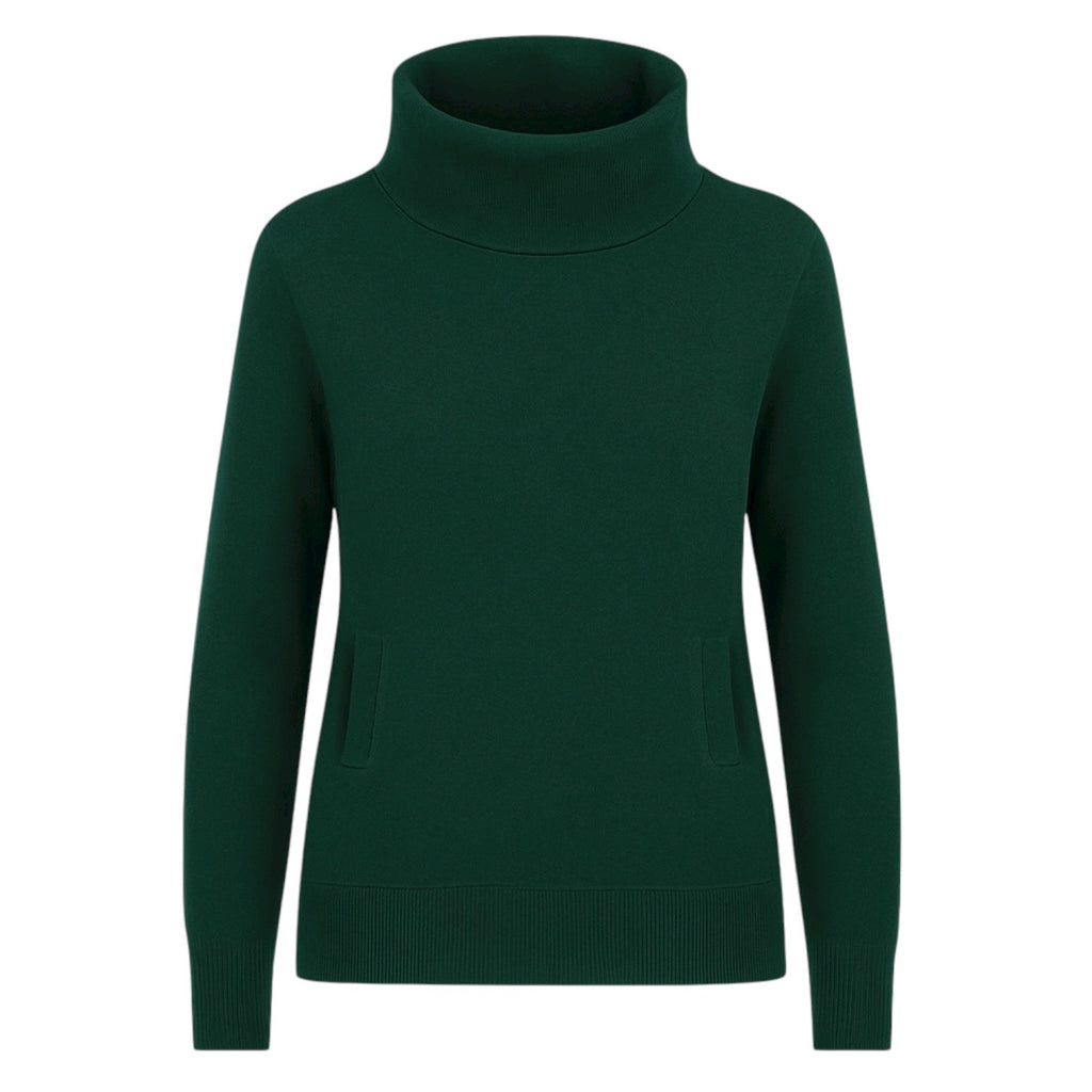 Deep Hunter Green 100% Pure Cashmere Cowl Neck with Pouch by Kenmare Cashmere