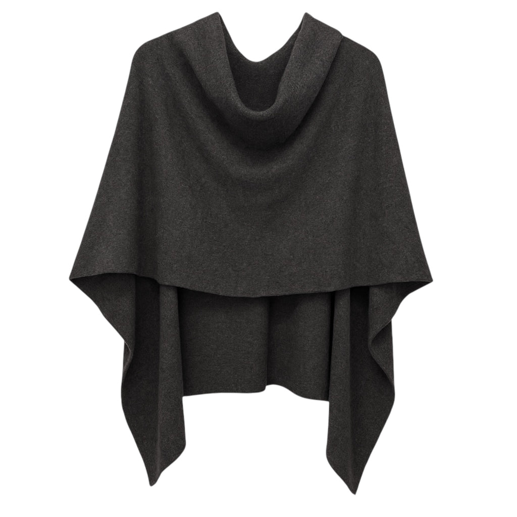Ladies Charcoal Grey 100% Pure Cashmere Multiway Poncho by Kenmare Cashmere