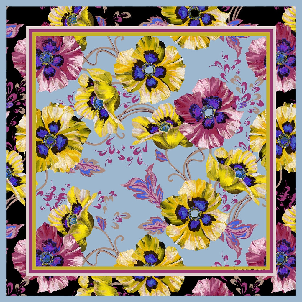 Eden Sky Silk Square - Caroline Duffy