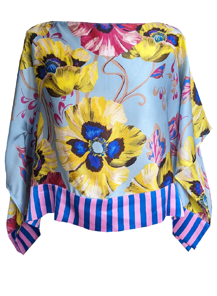Eden Sky Silk Top - Caroline Duffy