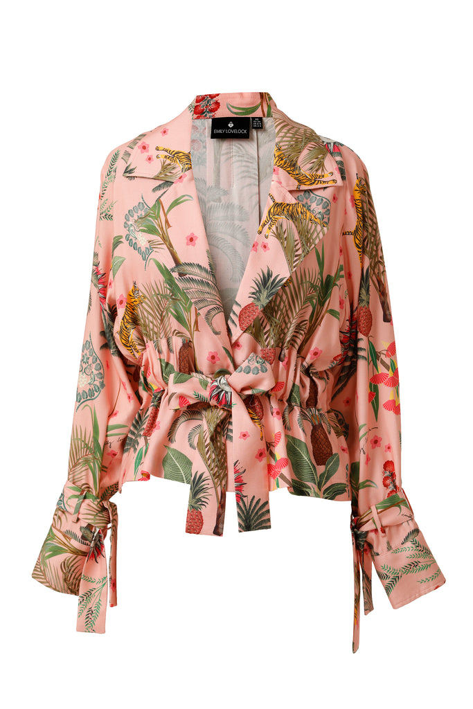 Emily Lovelock Chaya Print Jacket in Veiled Rose
