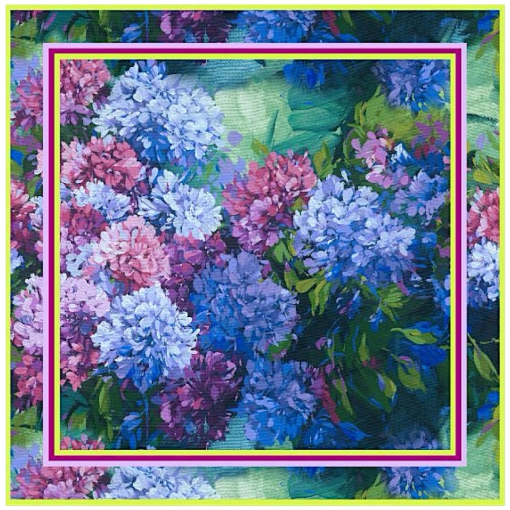 100% Silk Twill Floral Scarf by Caroline Duffy