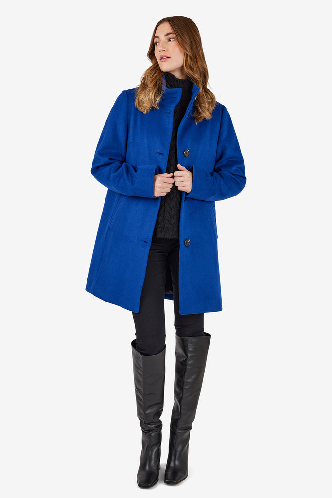 Frandsen Wool Blend Pea Coat in Royal Blue