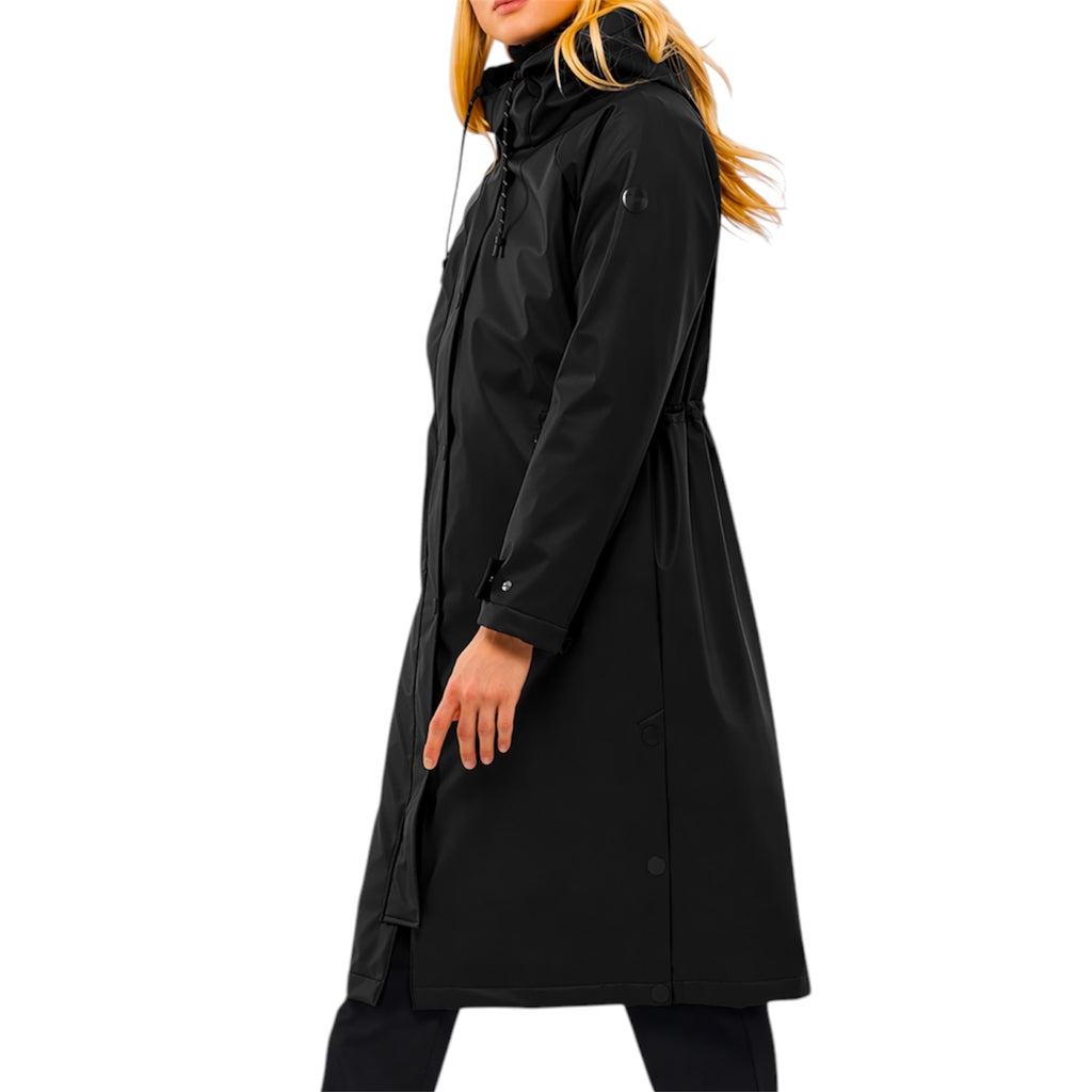 Black Fleece-lined Rain Jacket with Full Zip by Frandsen