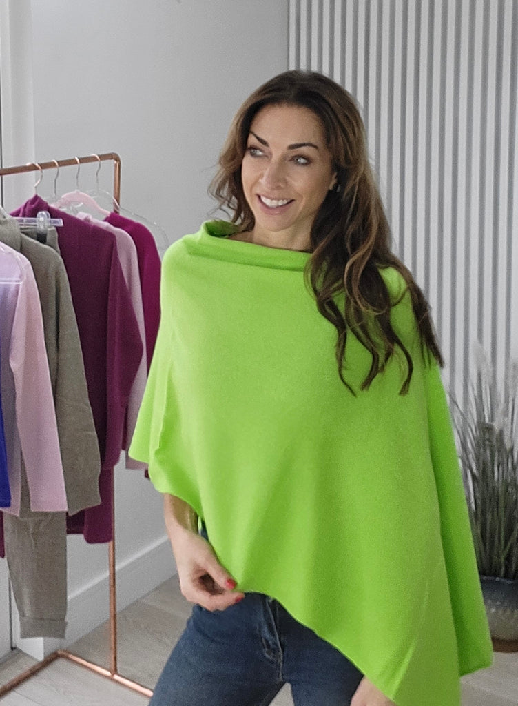 Green hotsell cashmere poncho