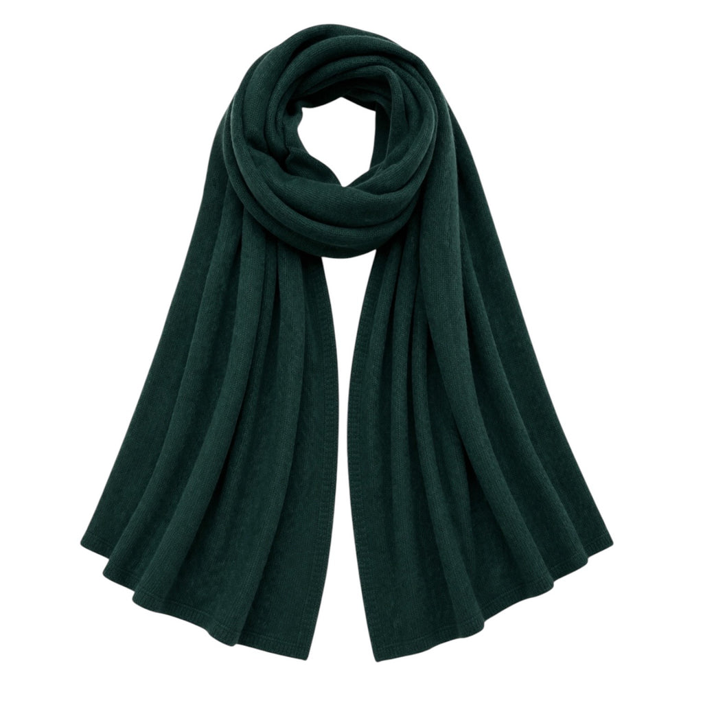 Hunter Green 100% Pure Cashmere XL Travel Wrap by Kenmare Cashmere