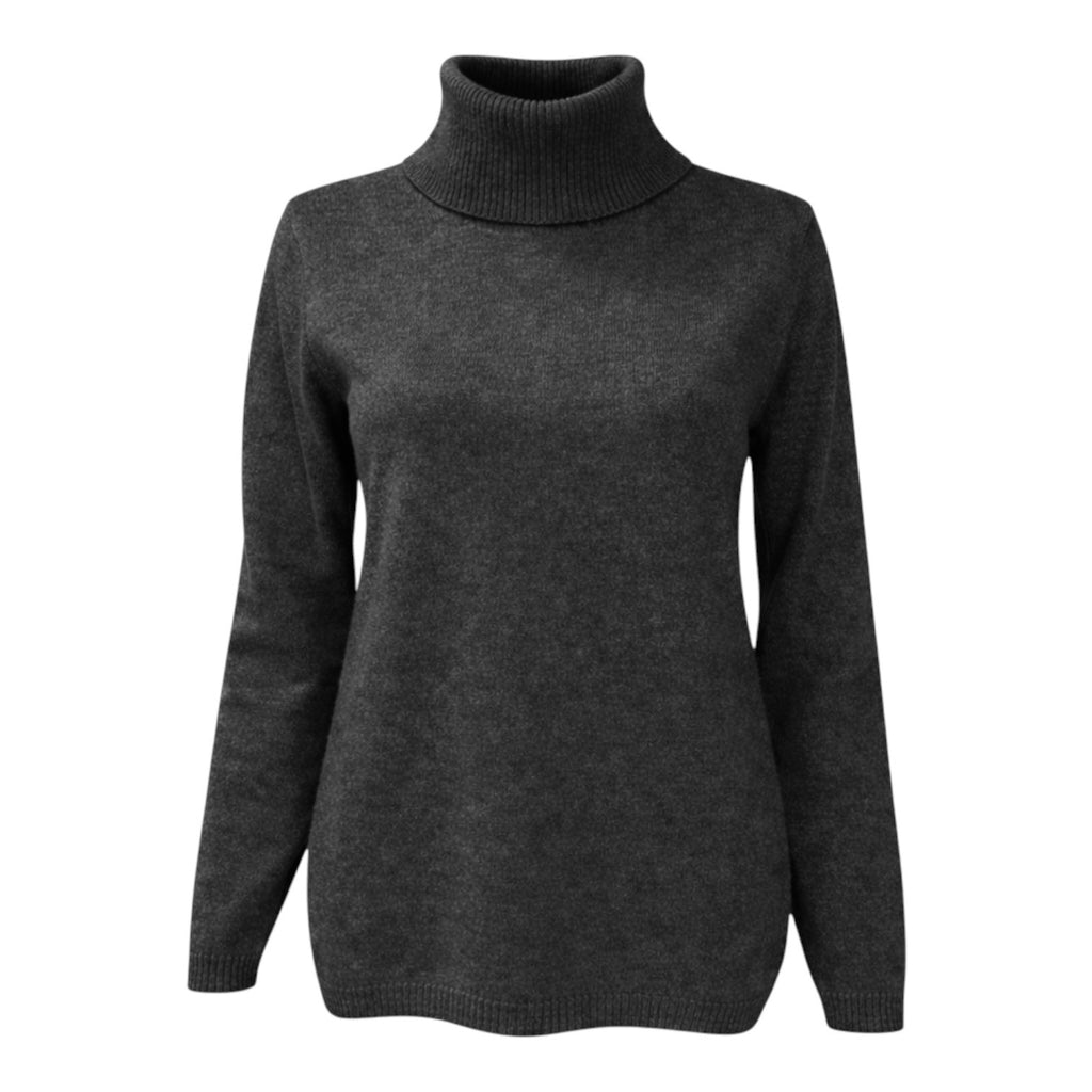 Charcoal Grey 100% Pure Cashmere Cowl Neck Sweater by Kenmare Cashmere