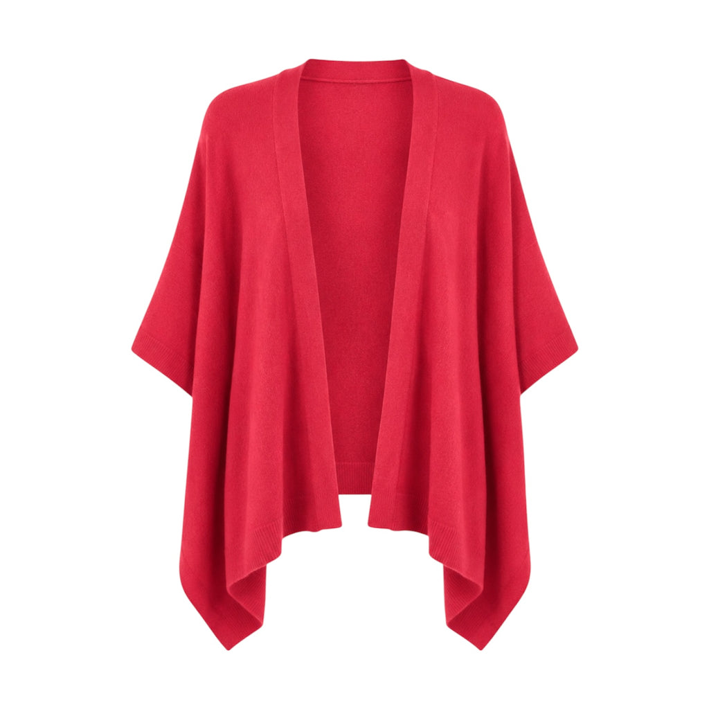 Hibiscus Pink 100% Pure Cashmere Open Wrap Cardigan by Kenmare Cashmere