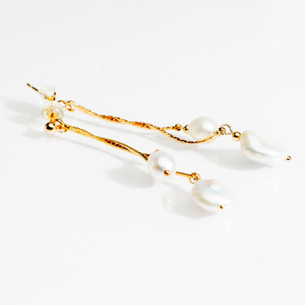 Camilla Asymmetric Pearl Drop Earrings