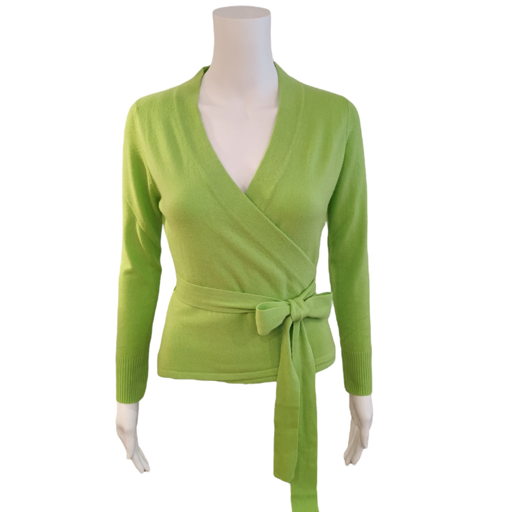 Ballet Wrap Cardigan in Lime Green