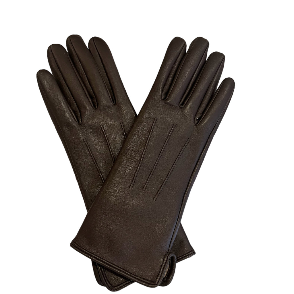 Ladies Cashmere-lined Leather Gloves in Brown
