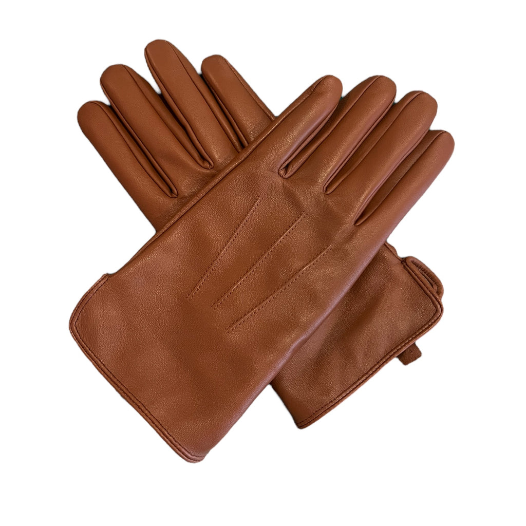 Mens Cashmere-lined Leather Gloves in Tan