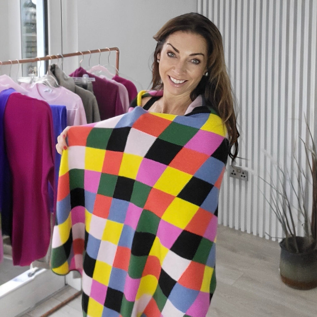 Multicoloured Argyle Cashmere Wrap