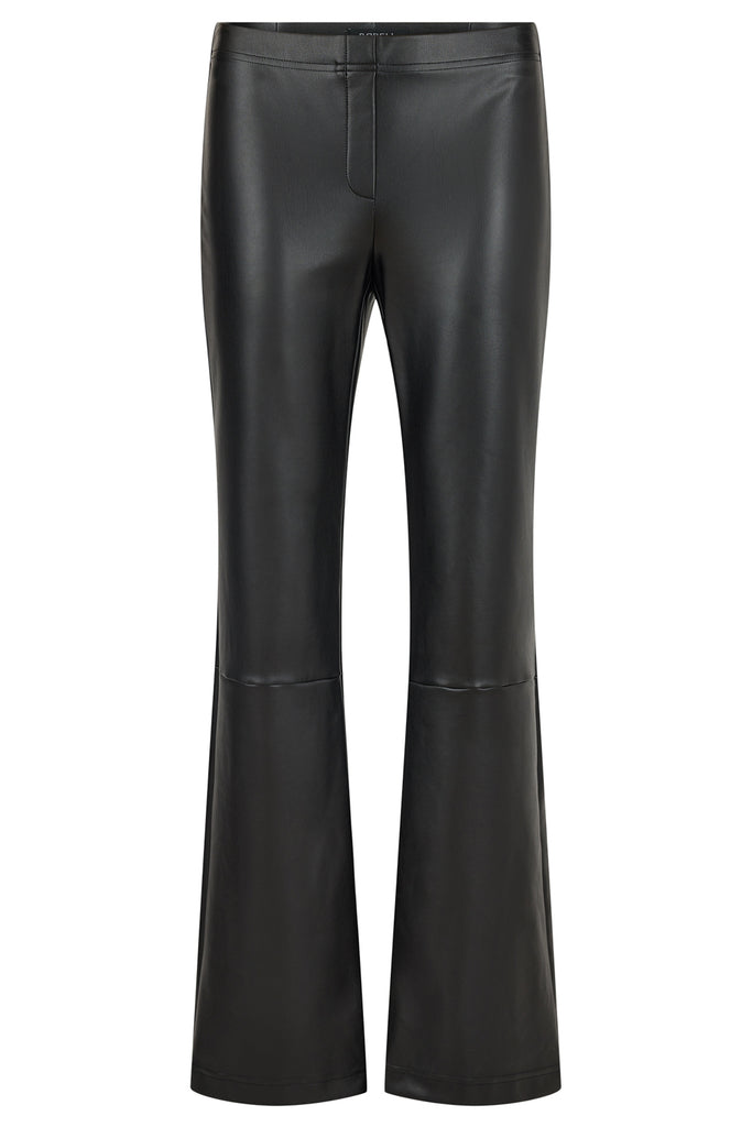 Robell Joella Flared Leather Trousers in Black