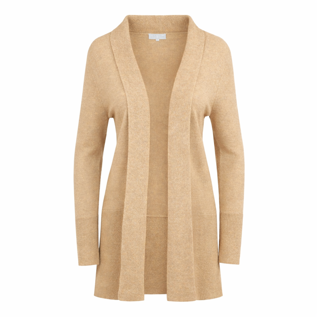 Warm Sand 100% Pure Cashmere Long Cardigan by Kenmare Cashmere