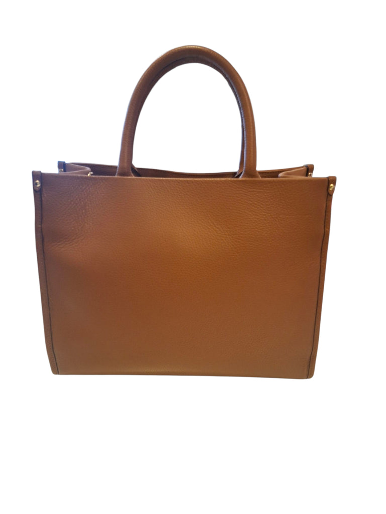 Leather Tote Bag in Tan