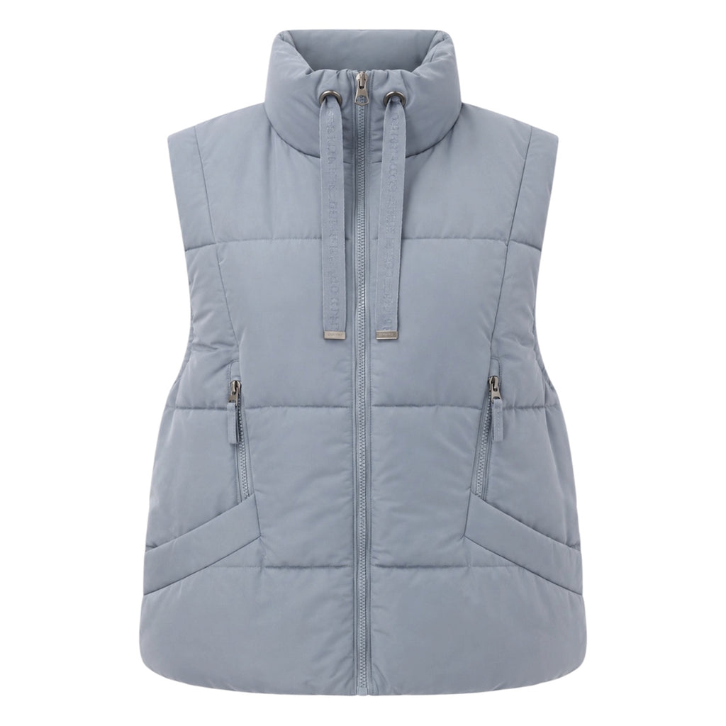 Baby Blue Puffer Gilet with Full Zip and Pockets by Kenmare Cashmere