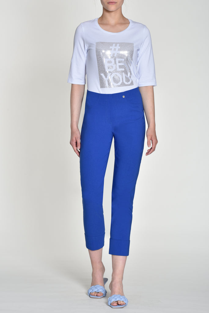 Robell Bella 09 Turn Up Trousers in Royal Blue