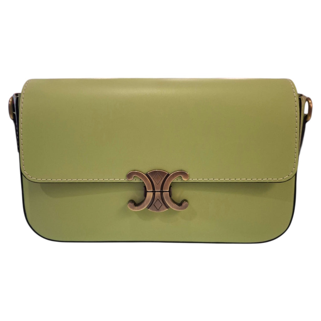 Lime Green Genuine Italian Leather Crossbody Bag by Kenmare Cashmere
