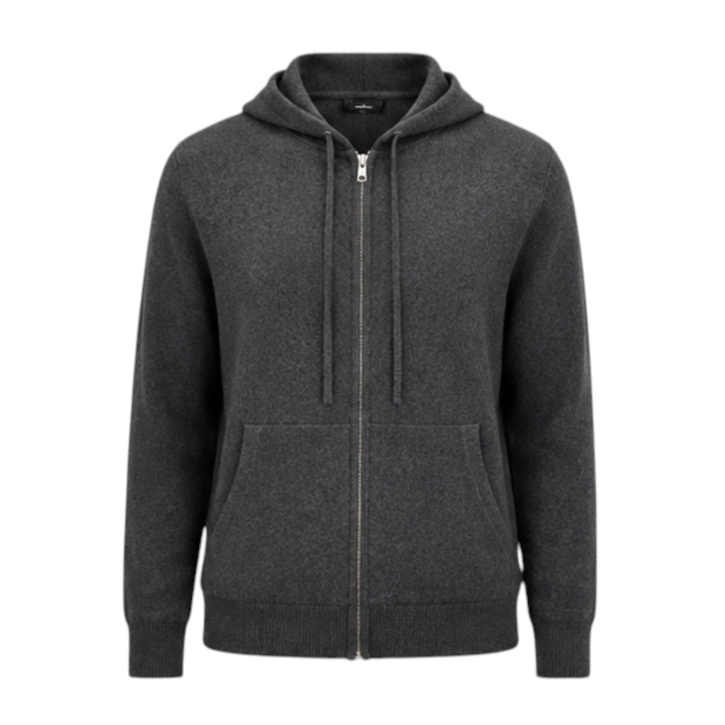 Mens Charcoal Grey 100% Pure Cashmere Hoodie by Kenmare Cashmere