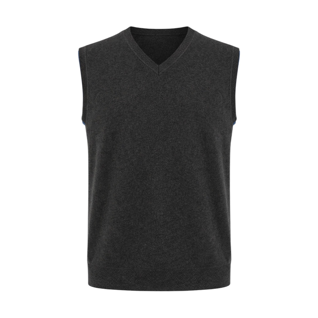 Mens Charcoal Grey 100% Pure Cashmere Sweater Vest by Kenmare Cashmere
