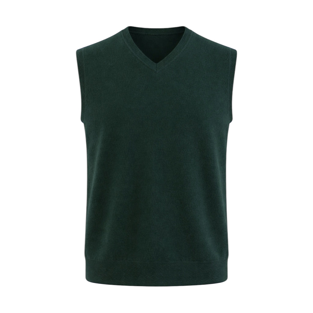 Mens Hunter Green 100% Pure Cashmere Sweater Vest by Kenmare Cashmere