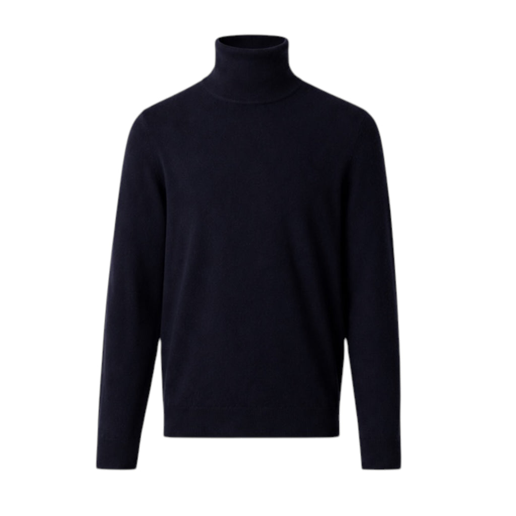 Mens Navy 100% Pure Cashmere Turtle Neck by Kenmare Cashmere