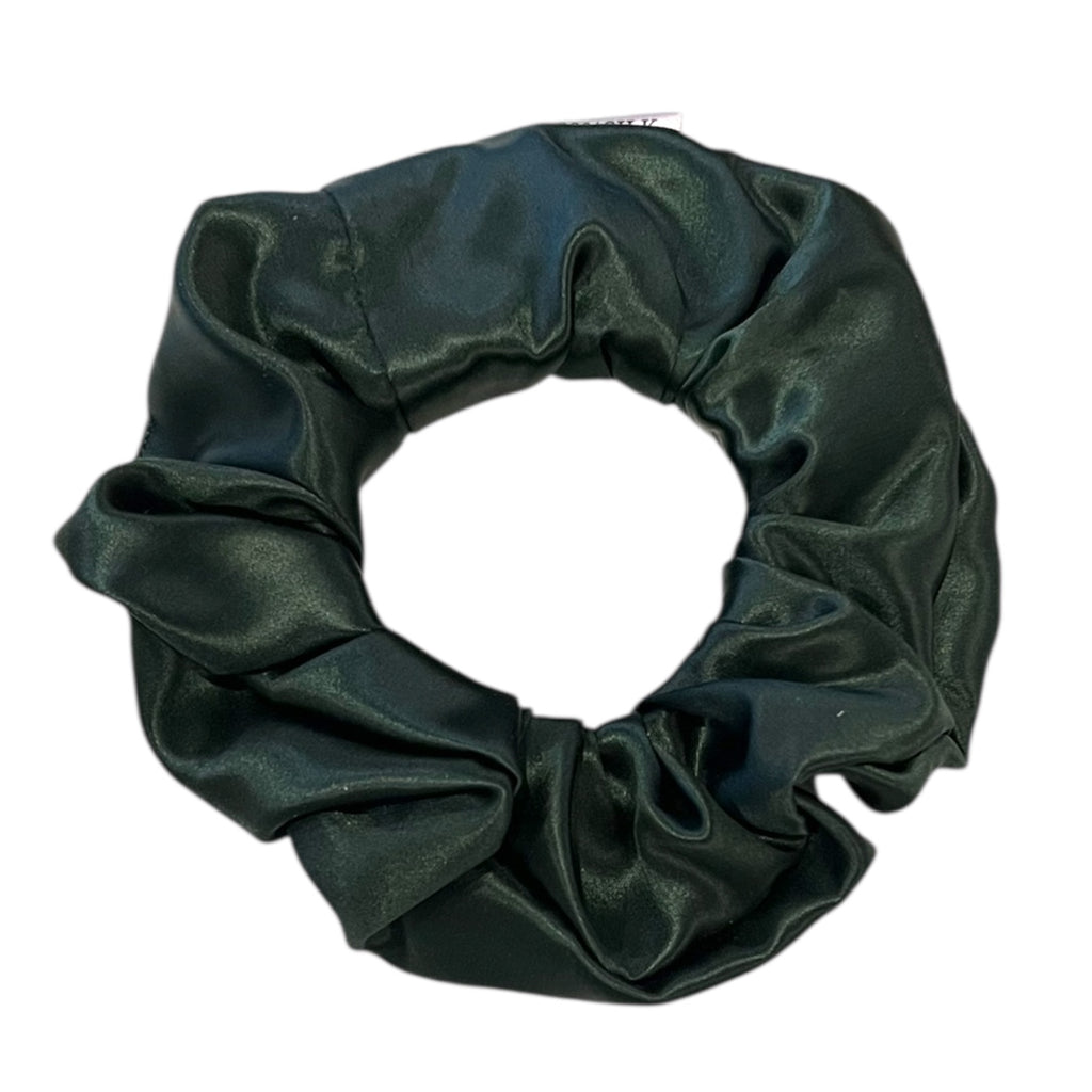 100% Mulberry Silk Scrunchie - Dark Green